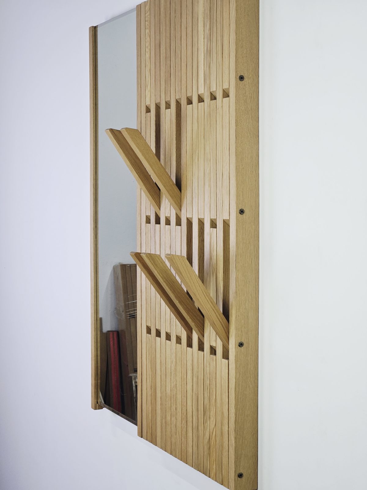 Wall Modular organizer Oak + mirror frame as a gift